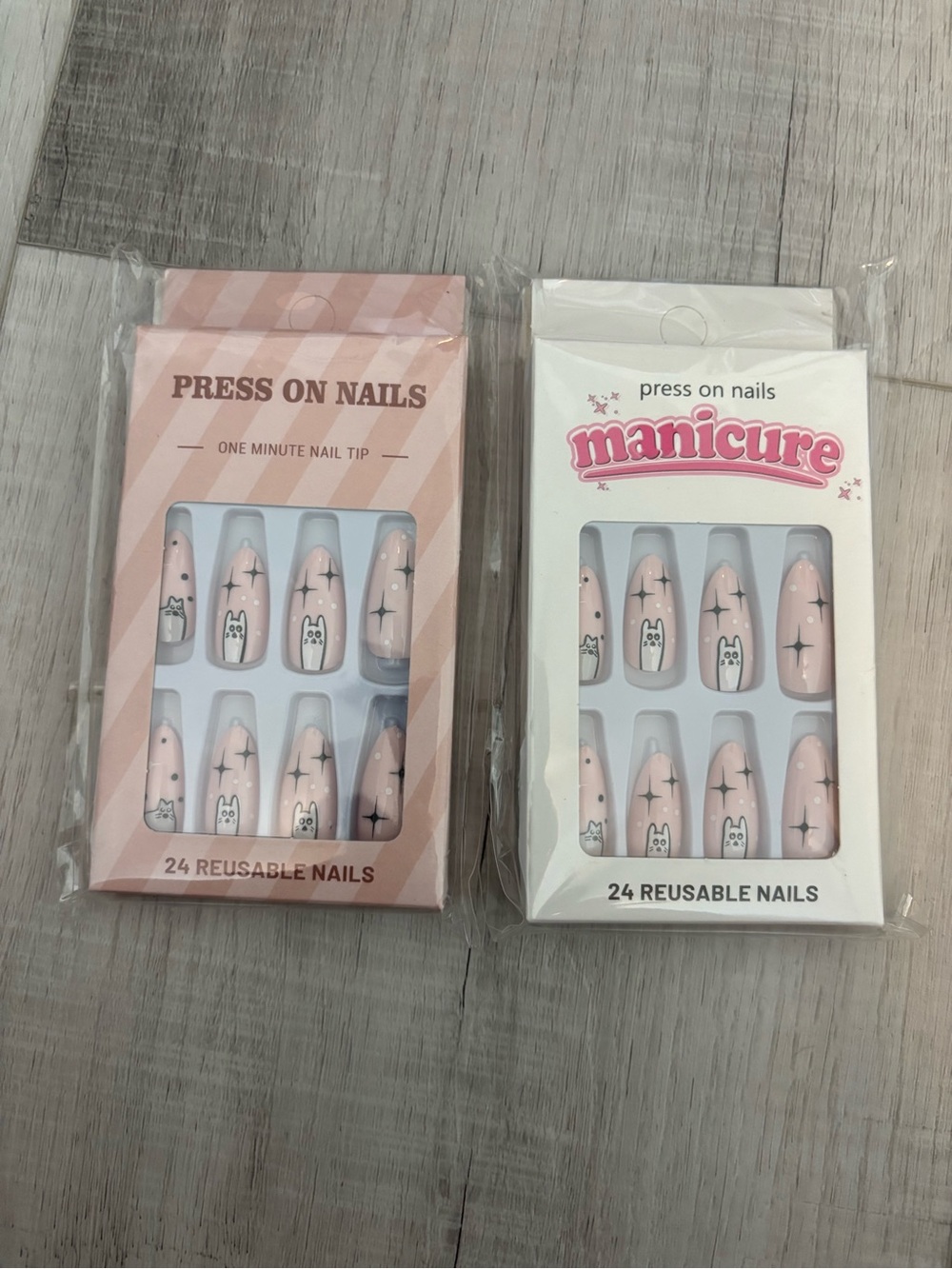 23 Pc Press On Nail Lot False Nails Variety Almond Coffin French Floral - Picture 3 of 9